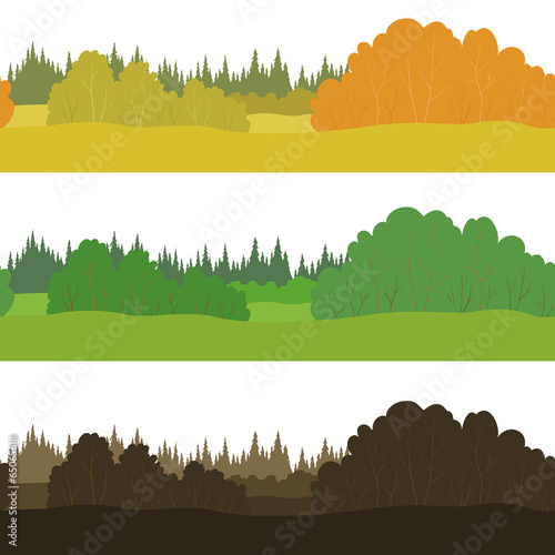 Set seamless landscapes, forest
