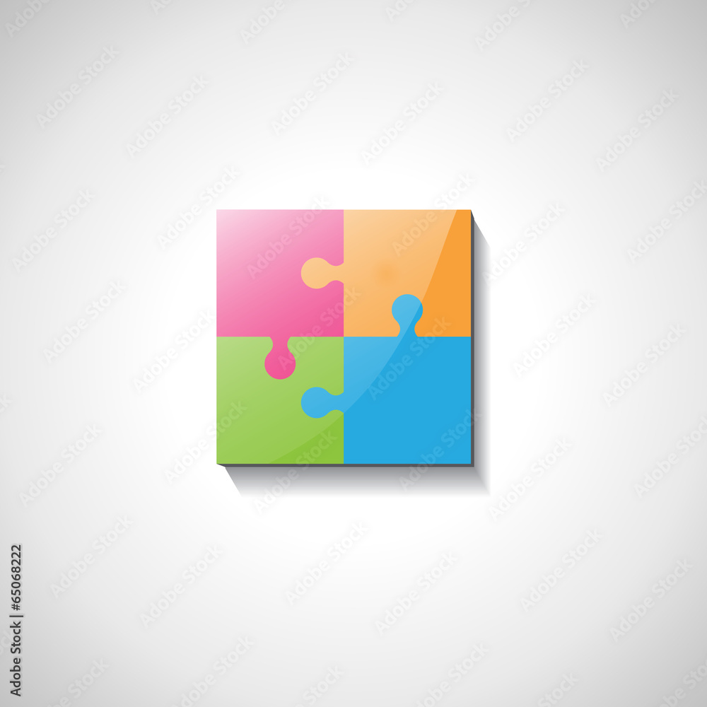 Puzzle Icon - Isolated On Gray Background Puzzle Icon - Isolated On Gray Background