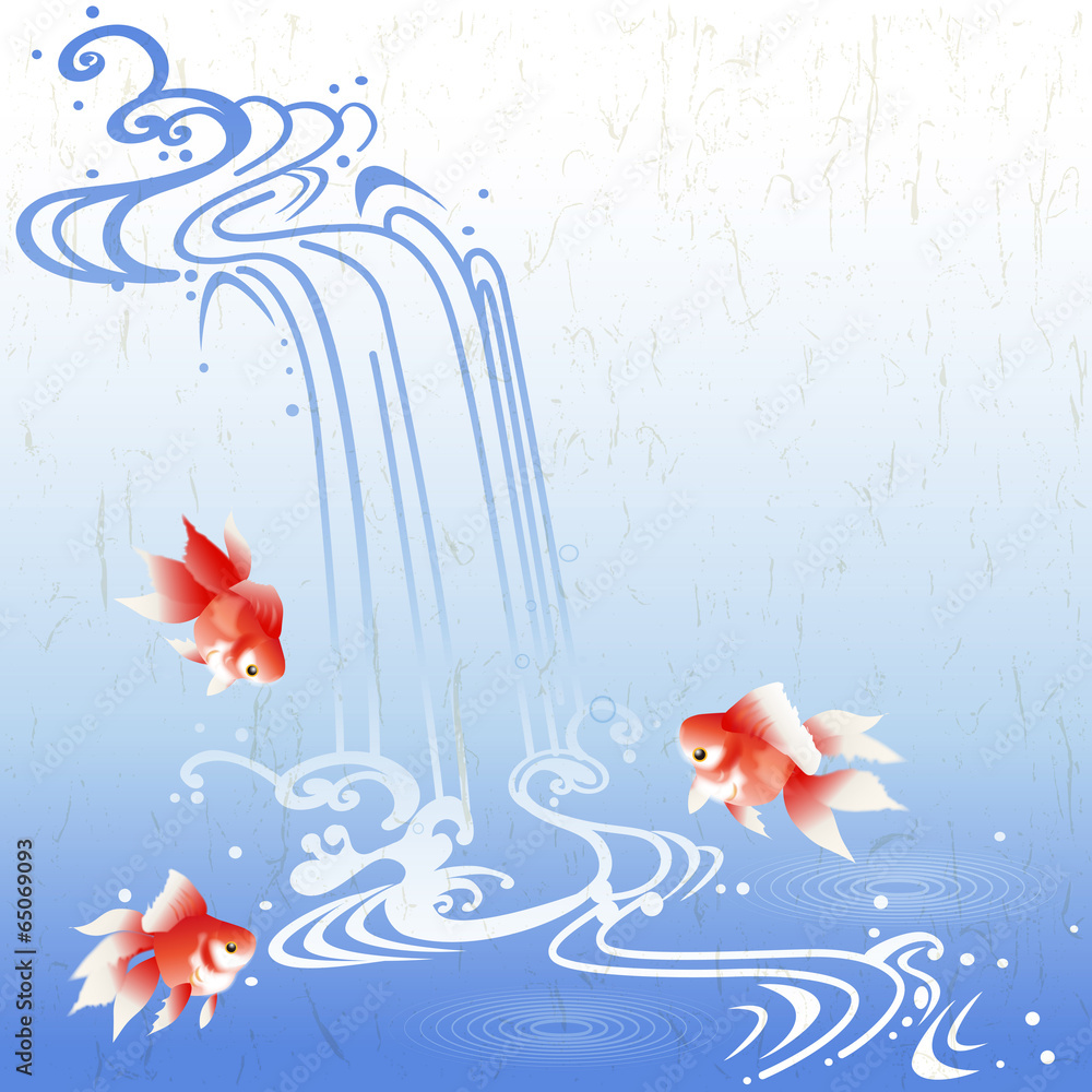 流水 水の流れと金魚 Stock Vector Adobe Stock 流水 水の流れと金魚 Stock Vector Adobe Stock