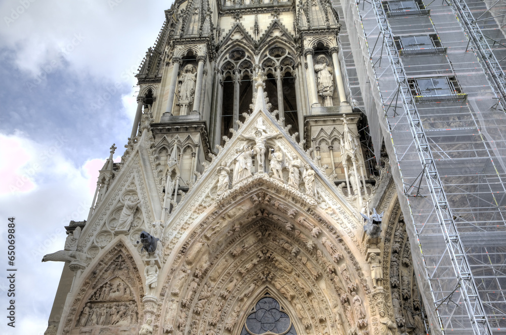 Notre-Dame de Reims Cathedral. Decoration elements. Reims, Franc