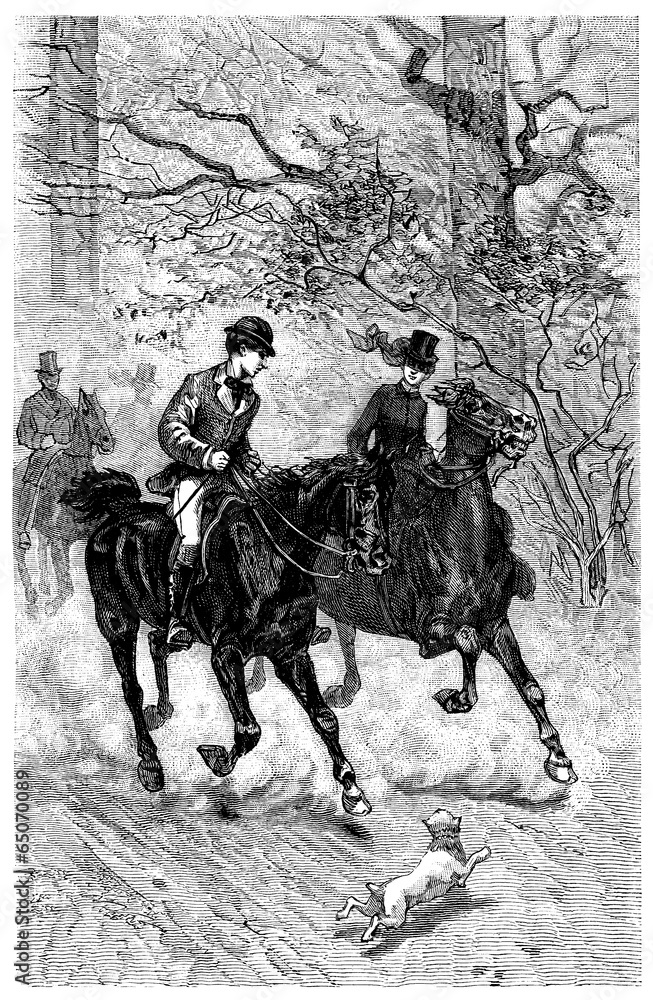 Fototapeta Riders - Cavaliers - 19th century