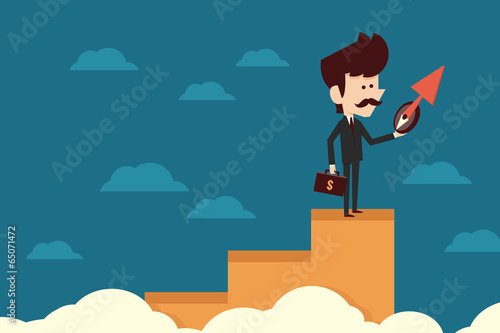 Businessman on graph