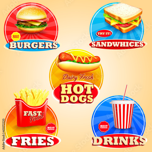 stickers for fast food