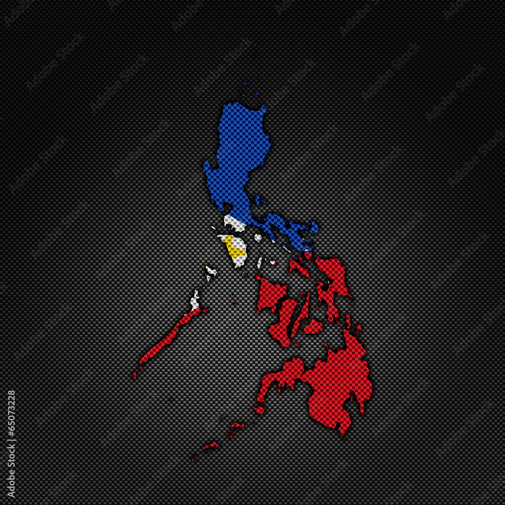 Flag in map on carbon background - Samoa