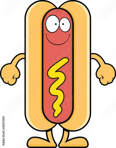 Smiling Cartoon Hot Dog