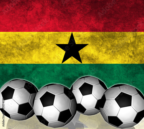 Footballs on top of flag - Ghana