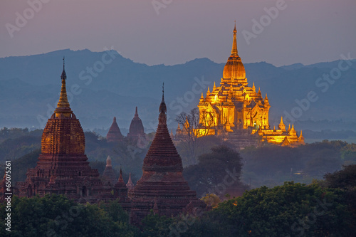 Temple in Bagan Area at Sunset