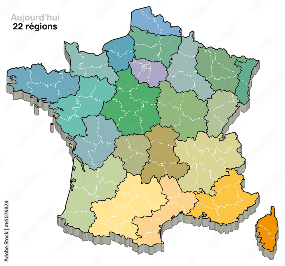 Obraz premium France - Redécoupage régional