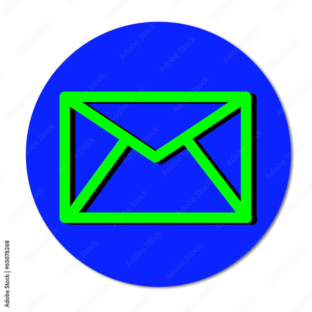 Fluorescent icon for mail and communication Fluorescent icon for mail and communication