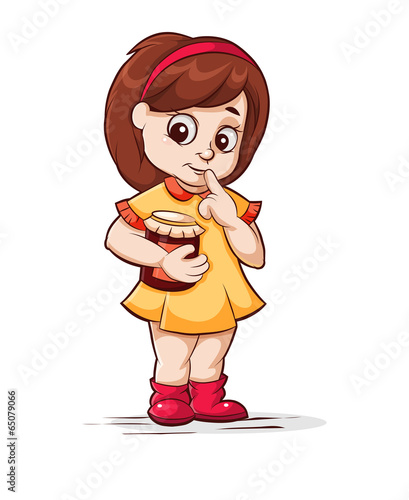 Girl with a jar of jam