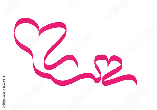 zwei herzen mit schleifenband