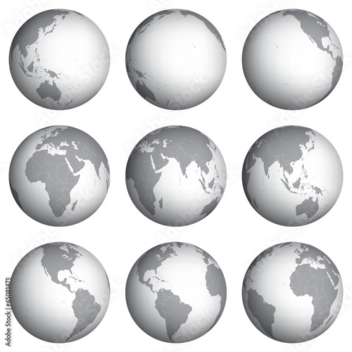 Set of globe icons vector illustration