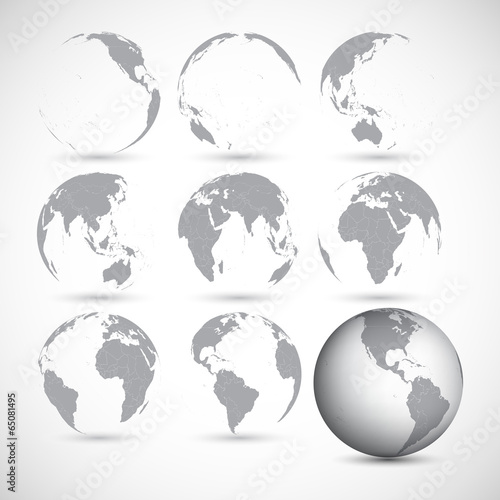 Set of globe icons vector illustration