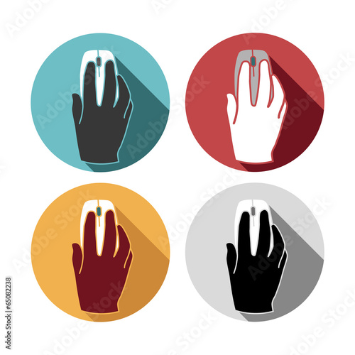 flat icons set hand mouse