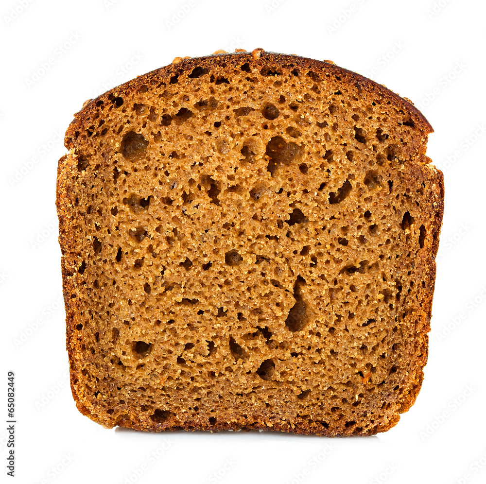 Brown bread slice isolated