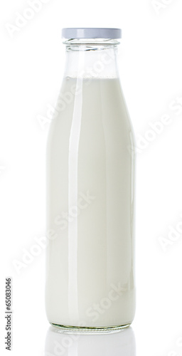 Bottle of milk isolated on white background