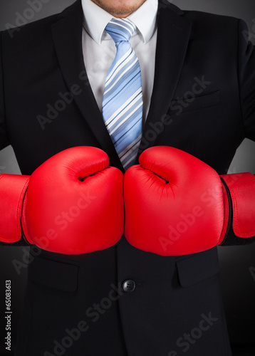 Businessman Wearing Boxing Gloves © Andrey Popov