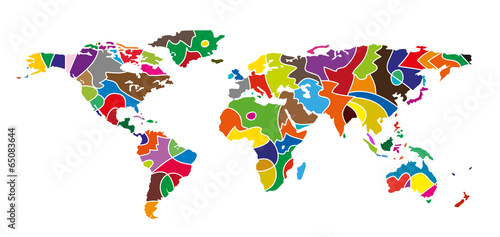 planisfero astratto composto da colori