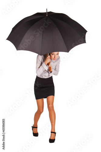 business woman holding an umbrella.