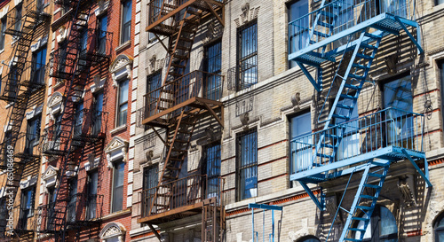 Row of Colorful Buildings in New York