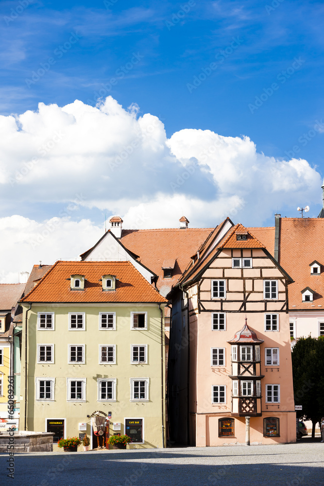 Fototapeta premium complex of medieval houses called Spalicek, Cheb, Czech Republic