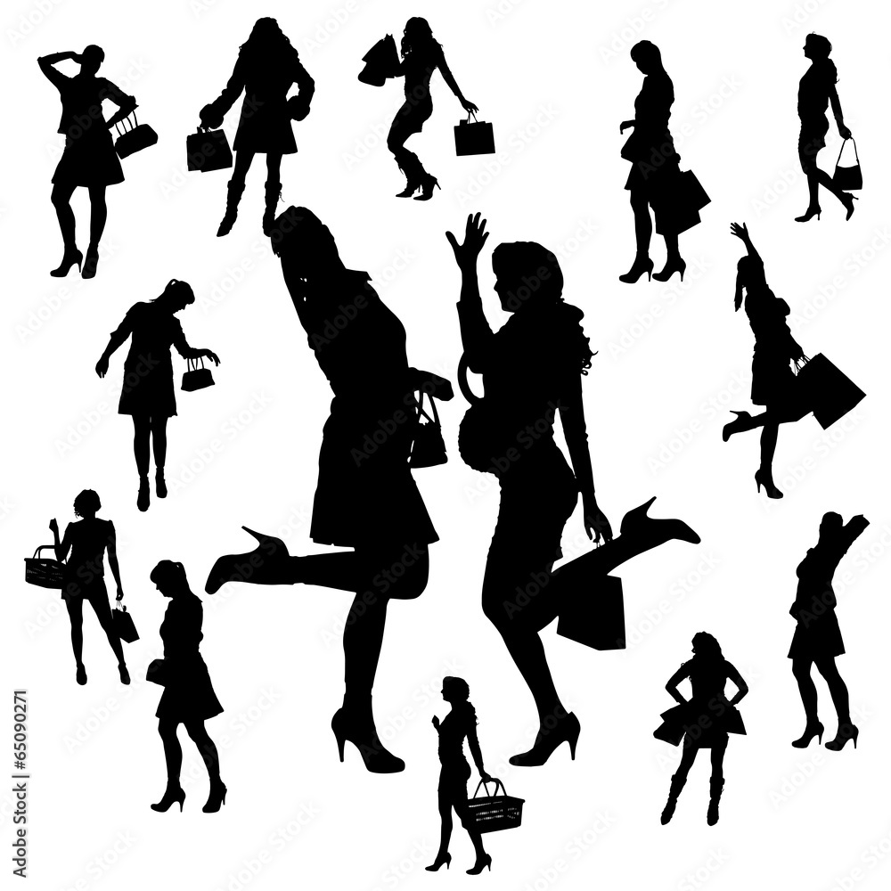 Fototapeta premium Vector silhouette of a woman.