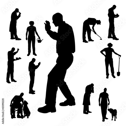 Vector silhouette of people.