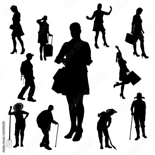 Vector silhouette of people.