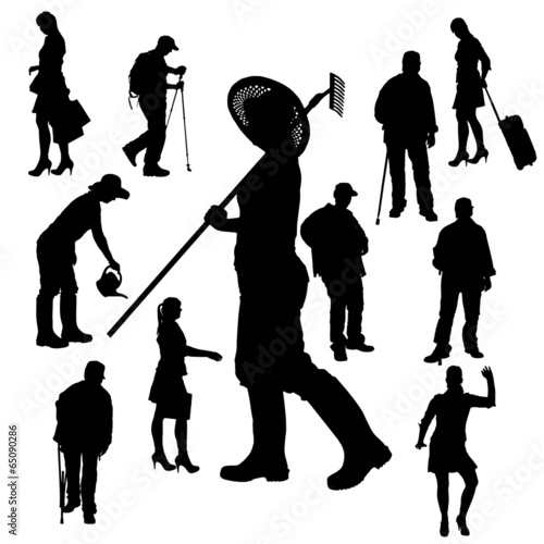 Vector silhouette of people.