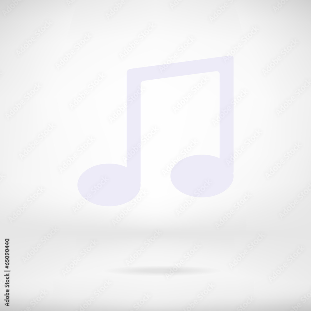 Vector multimedia musical note icon in white interior Vector multimedia musical note icon in white interior