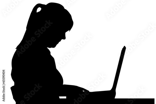 Vector silhouette of a woman.