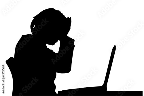 Vector silhouette of a woman.