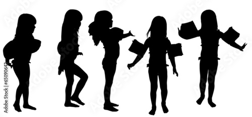Vector silhouette of girl.