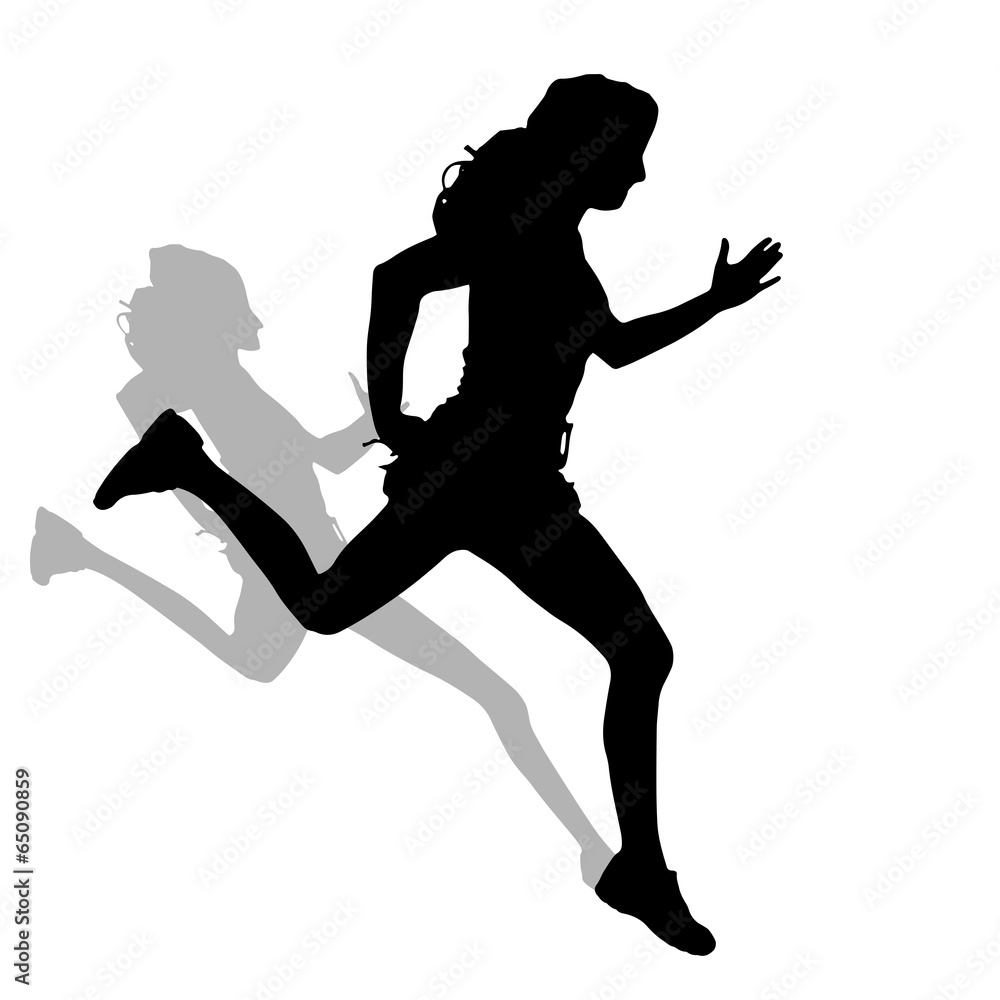 Obraz premium Vector silhouette of a woman.