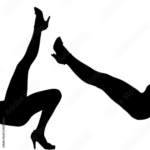 Vector silhouette sexy girl.