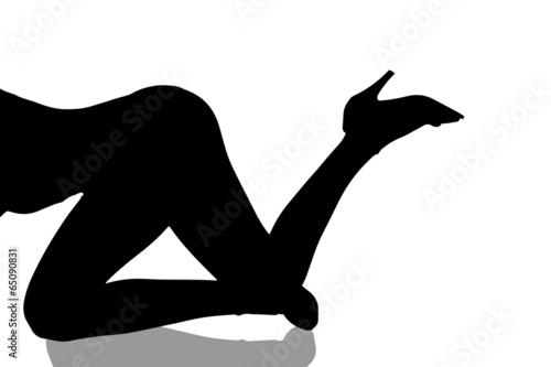 Vector silhouette sexy girl.