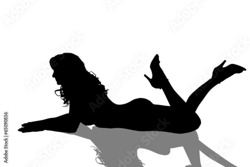Vector silhouette sexy girl.
