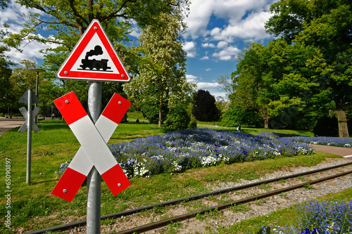 Obraz na plátně level crossing sign
