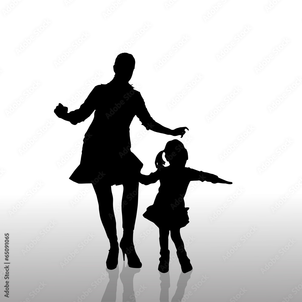 Vector silhouette of family.