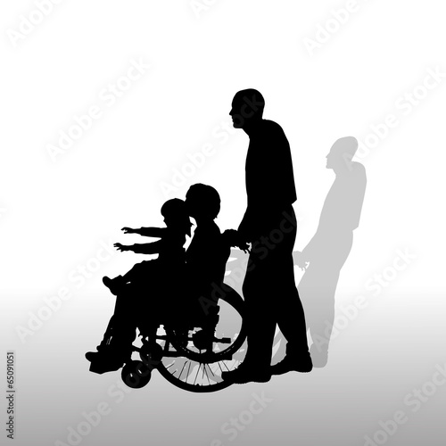 Vector silhouette of family.