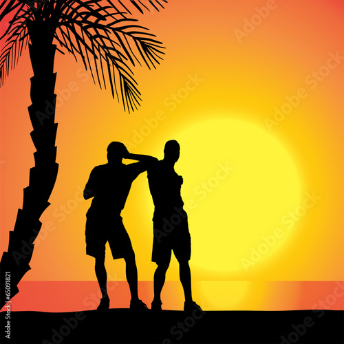 Vector silhouette of homosexuals.