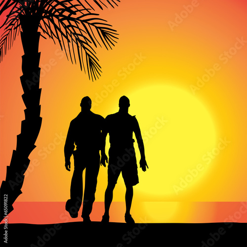 Vector silhouette of homosexuals.