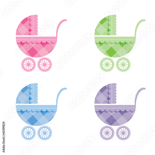 Baby buggy. Vector illustration.