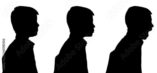 Vector silhouette of boy.