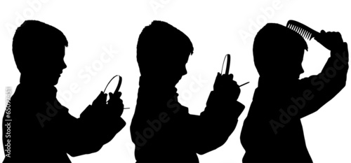 Vector silhouette of boy.