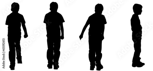 Vector silhouette of a boy.
