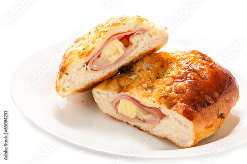 Ham cheese and bread