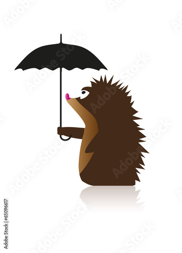 Igel mit einem Schirm