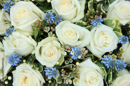 blue and white wedding flowers