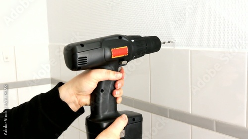 Wallpaper Mural Pistol-Grip Drill Hole In The Wall Torontodigital.ca